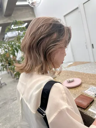 ミディアム カラー メンズカットパーマ/ ブリーチ高柳将太のヘアスタイル