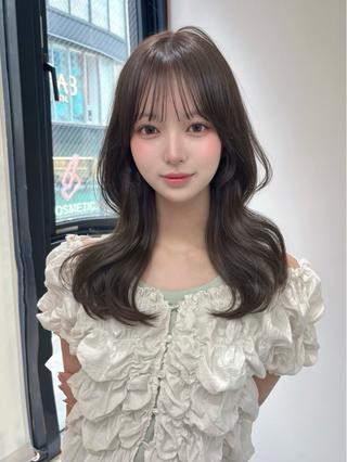 セミロング カラー うるツヤ♡顔周り Satsuki୨୧のヘアスタイル