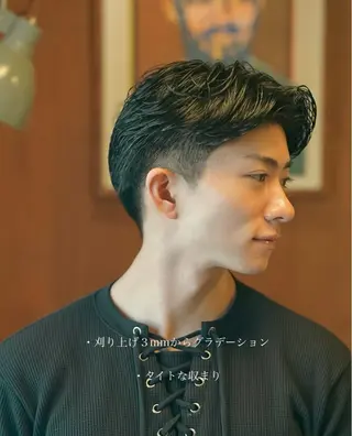 パーマ メンズ メンズショート タチカワユウキのヘアスタイル