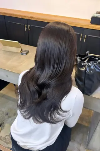 ロング カラー 🌷ラベンダーピンク 顔まわり🌷ねいろのヘアスタイル