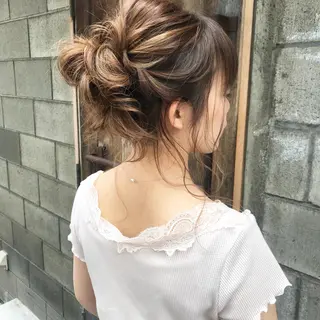 ミディアム ヘアアレンジ Aloa透明感ヘア ♡kanami♡のヘアスタイル