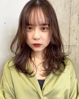 セミロング カラー ヘアアレンジ 福岡似合わせレイヤー /ウルフ/ハイトーンのヘアスタイル