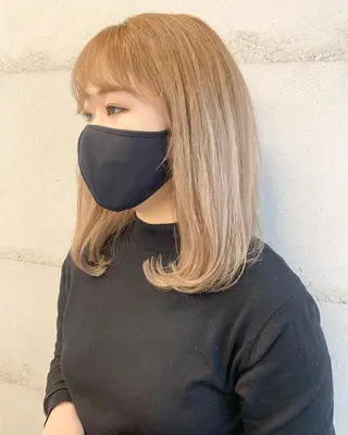 ミディアム カラー 透明感カラー✂︎ /縮毛矯正/YUKAのヘアスタイル