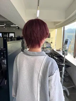 ショート カラー 優菜🎀メンズパーマ /ハイトーンカラーのヘアスタイル