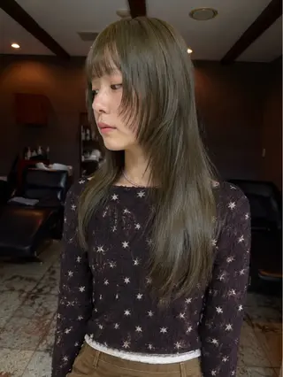ロング カラー レイヤー / ボブ/ 透明感カラーsakiのヘアスタイル