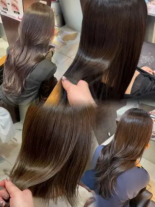 ミディアム カラー 🤎韓国ヘア ベージュ まゆか🤎のヘアスタイル
