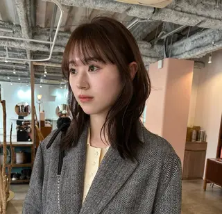セミロング カラー ヘアアレンジ 🎀suzuna 透明感colorのヘアスタイル
