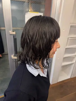 ミディアム パーマ テーパーフェード TE$⚡️HINのヘアスタイル