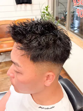 ショート パーマ メンズ 三宮メンズカット ヨシイッキのヘアスタイル