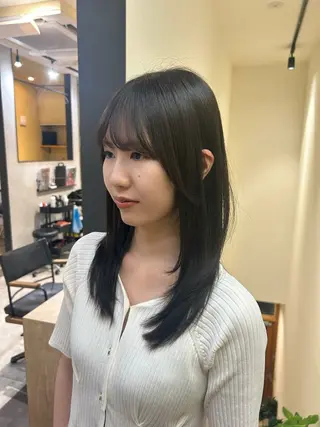 セミロング カラー hubhair レイヤー/透明感のヘアスタイル
