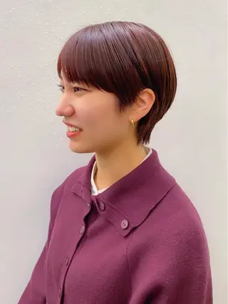 ショート カラー 似合わせレイヤー/ ケアパーマ/高倉のヘアスタイル
