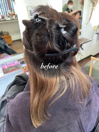 セミロング カラー 💜推しインナー カラー/菊池柊真💜のヘアスタイル