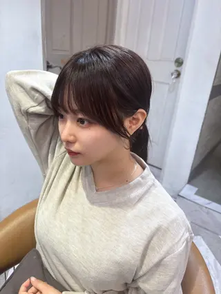セミロング ✨韓国レイヤー/透明 感カラー/目黒慎太郎のヘアスタイル