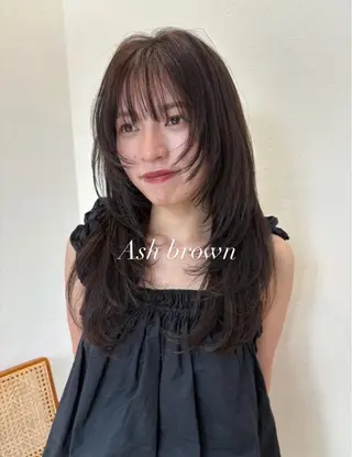 ロング カラー 透明感/レイヤー/ 縮毛矯正/ほのか🍪のヘアスタイル