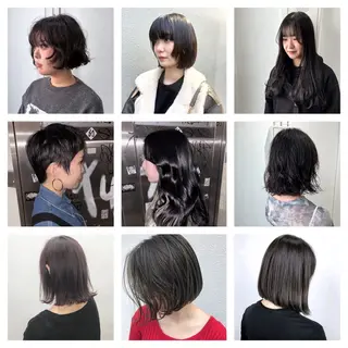 ミディアム カラー Muミュー/ブリーチ ハイトーン　Wカラーのヘアスタイル