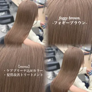 ロング カラー NAMI🤎ブラウン &ミルクティー🤍のヘアスタイル