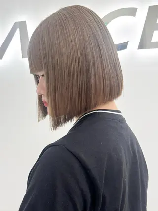 ショート カラー ヘアアレンジ 縮毛矯正🤍 盛れるボブ/ひかりのヘアスタイル