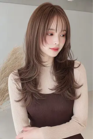 ロング カラー 韓国×艶ハイトーンが かわいい✨️リオ🍒のヘアスタイル