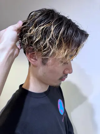 パーマ メンズ 千野 宏太のヘアスタイル