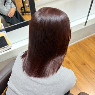 ミディアム カラー ‪‪アカリ/モデル /透明感カラー‪‪のヘアスタイル