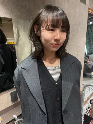 ミディアム カラー パーマ ヘアアレンジ メンズ 心斎橋美容室 Junのヘアスタイル