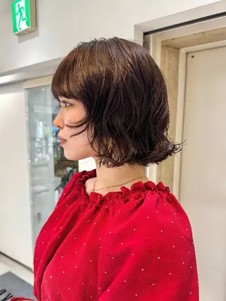 ショート パーマ デジタルパーマ 🌀ボブ　萩原　龍のヘアスタイル