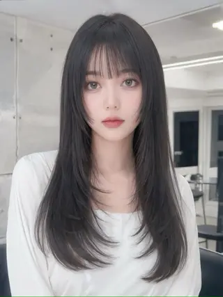 ロング 髪質改善、縮毛矯正 酸性縮毛矯正のヘアスタイル
