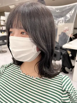 ミディアム カラー パーマ ヘアアレンジ メンズ キッズ ネイル マツエク・マツパ アイブロウ 上品＆韓国風 🥀海心🥀のヘアスタイル