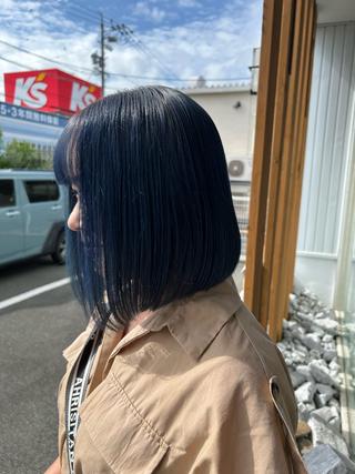 ミディアム カラー 酸性ストレート/ ボブ/暖色/リコのヘアスタイル
