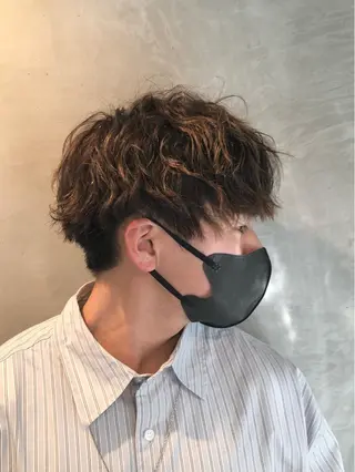 ショート パーマ メンズ ニュアンスカラー🫧 加納のヘアスタイル