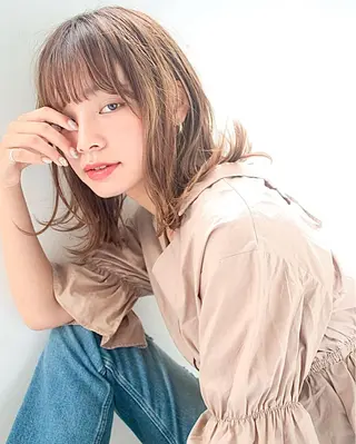 ミディアム カラー YU-KA ✂︎Rico.のヘアスタイル