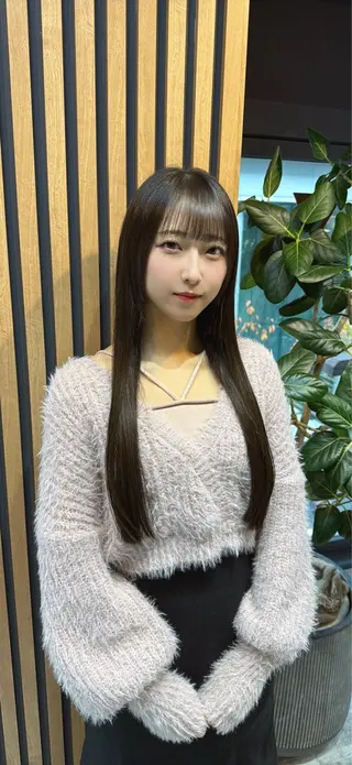 ロング 酸性ストレート/ 透明感カラー/中村利のヘアスタイル
