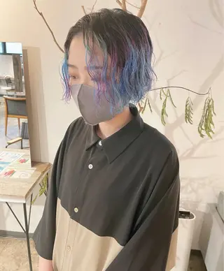 ミディアム カラー ✨艶ブリーチカラー ✨四ノ宮裕己のヘアスタイル