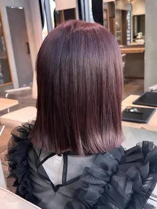 ミディアム カラー 堤 麻衣子のヘアスタイル