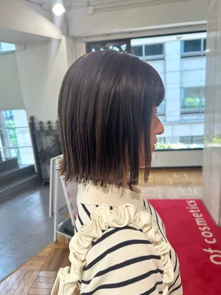 ミディアム レイヤー／パーマ ／るかのヘアスタイル