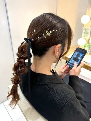 セミロング ヘアアレンジ 🍒Natsuka /ガーリー/アレンジのヘアスタイル