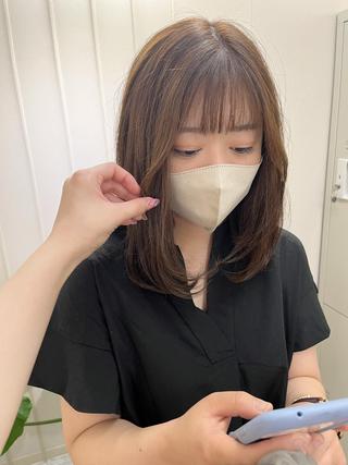 セミロング カラー 髪質改善/パーマ/ 暖色カラー❤Reiのヘアスタイル