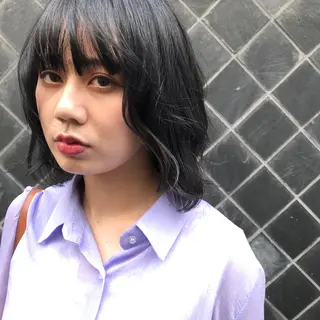 ミディアム カラー ヘアアレンジ レイヤーウルフ エクステ磯部のヘアスタイル