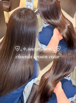セミロング カラー 🤎韓国ヘア ベージュ まゆか🤎のヘアスタイル
