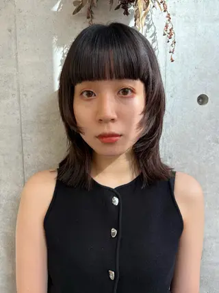 ミディアム カラー 似合わせカット レイヤー/ボブのヘアスタイル