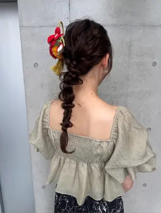 ロング カラー パーマ ヘアアレンジ 透明感カラー✂︎ /縮毛矯正/YUKAのヘアスタイル