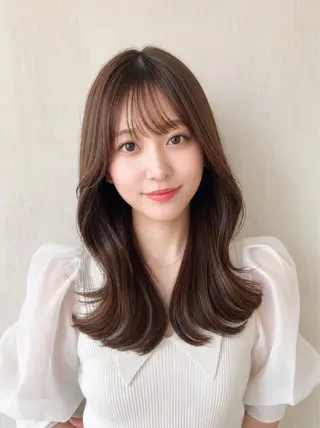 セミロング 🧡くびれヘア/前髪 顔周り🧡久原結衣のヘアスタイル