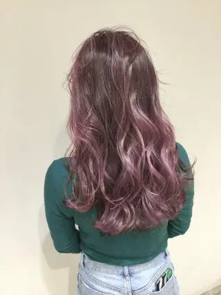 セミロング カラー 髪質改善カラー韓国風 レイヤーtudaのヘアスタイル