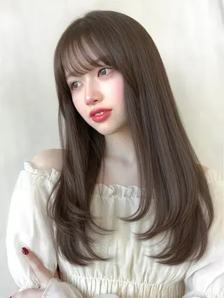 ロング カラー パーマ 銀座✨レイヤーカット 顔まわり/坂本亜裟海のヘアスタイル