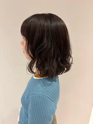 ミディアム パーマ コテ巻き風パーマ カンノケンタのヘアスタイル