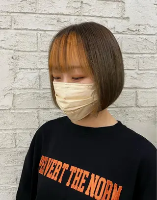 ミディアム カラー 🪽髪質改善縮毛矯正 🤍MIU🤍のヘアスタイル