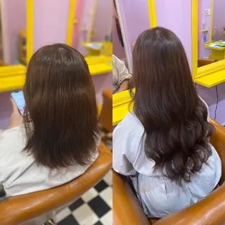 ロング カラー ヘアアレンジ チビ編み込みエクステ どぅ〜す/YUIのヘアスタイル