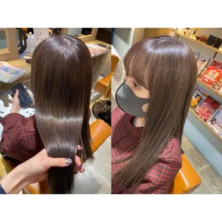 カラー 🩵盛れる顔周り/ 艶カラーemi🩵のヘアスタイル