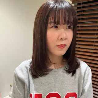 ミディアム カラー nishi fuyumiのヘアスタイル