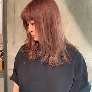 セミロング kiyono ⭐︎ダブルカラーのヘアスタイル